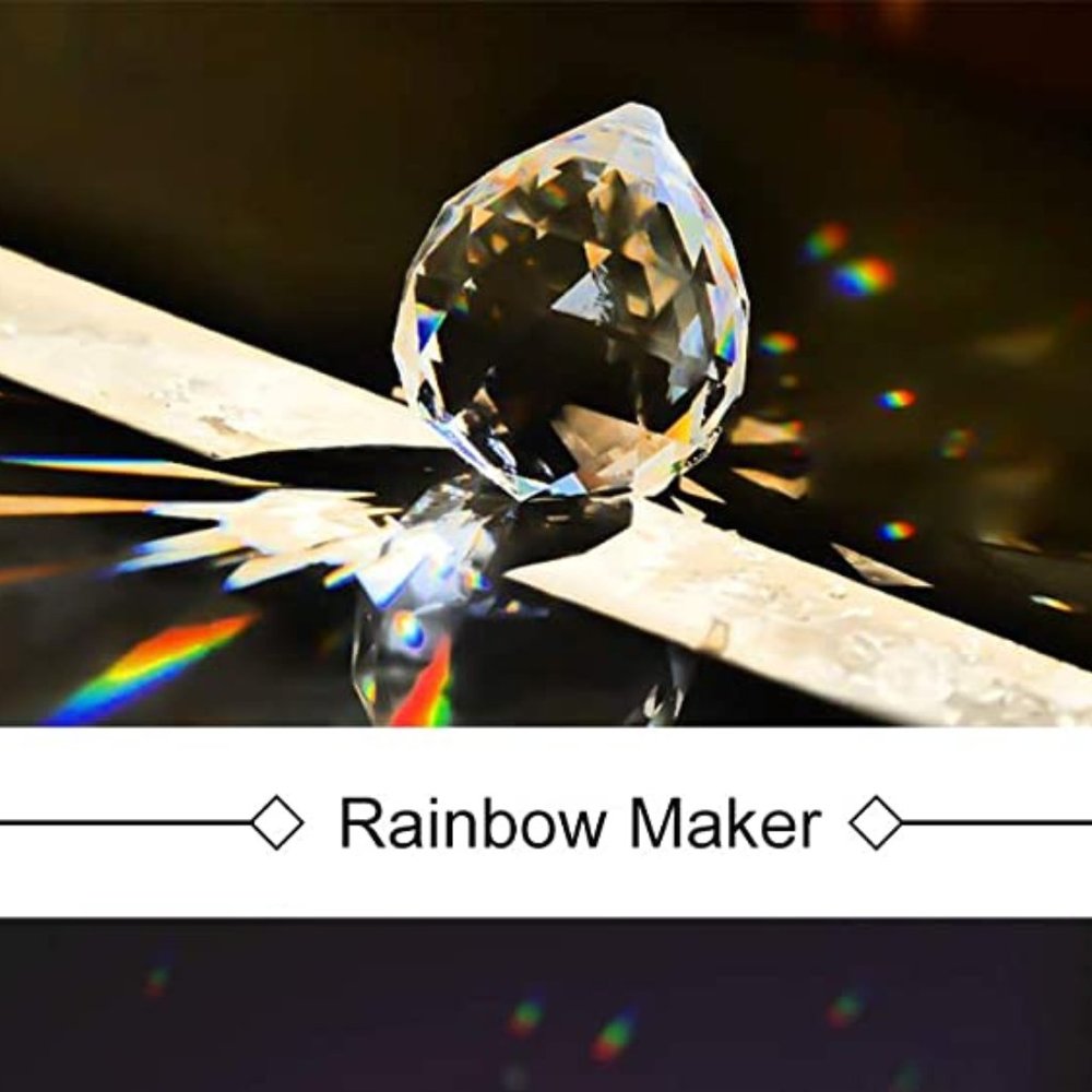 NEW Crystal Drop Rainbow Maker with Chain 40mm / 1.6 inches